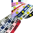 10 Pieces 10mm Smile Printed Grosgrain Ribbon for DIY Hairbow Party Decoration