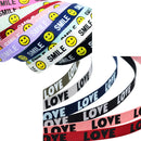 10 Pieces 10mm Smile Printed Grosgrain Ribbon for DIY Hairbow Party Decoration