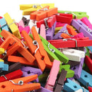 50 Pieces 2.5cm Mini Wood Craft Wooden Pegs Laundry Photo Paper Clips Clothespins Notes Message Folders