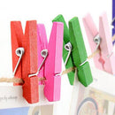 50 Pieces 2.5cm Mini Wood Craft Wooden Pegs Laundry Photo Paper Clips Clothespins Notes Message Folders