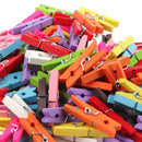 50 Pieces 2.5cm Mini Wood Craft Wooden Pegs Laundry Photo Paper Clips Clothespins Notes Message Folders