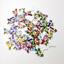 100 Pieces Wooden Bird Shape Flatback 2-holes Buttons Sewing Embellishment for Decoration