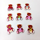 50 Pieces Wooden Bear Shape Flatback 2-holes Buttons Sewing Embellishment for Clothing Decoration