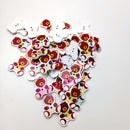 50 Pieces Wooden Bear Shape Flatback 2-holes Buttons Sewing Embellishment for Clothing Decoration