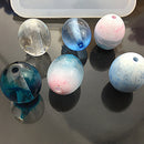 2 Pieces DIY Silicone Round Bead Mold Resin Earring Jewelery Making Moulds Craft