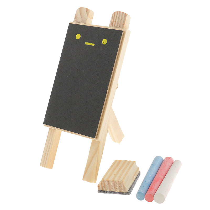 1 Set Tabletop Wood Easel Blackboard Chalkboard Display Erasable Memo Board