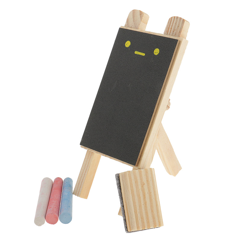 1 Set Tabletop Wood Easel Blackboard Chalkboard Display Erasable Memo Board