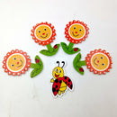 20 Pieces Mixed Flat Wood Shapes Embellishments for Scrapbooking Crafts