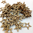 50 Pieces Unfinished Hollow Star Shaped Wooden Embellishments Decoration 30mm