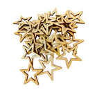 25 Piece 50mm Unfinished Hollow Wooden Shape Star Embellishments for Scrapbooking Crafts