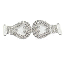 2 Pieces Metal Rhinestone Bikini Connectors Chain Swimwear Connectors Shoes Buckles 92mm