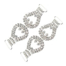 2 Pieces Metal Rhinestone Bikini Connectors Chain Swimwear Connectors Shoes Buckles 92mm