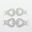 2 Pieces Metal Rhinestone Bikini Connectors Chain Swimwear Connectors Shoes Buckles 92mm