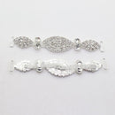 2 Pieces Metal Rhinestone Bikini Connectors Chain Swimwear Connectors Shoes Buckles 93mm