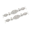 2 Pieces Metal Rhinestone Bikini Connectors Chain Swimwear Connectors Shoes Buckles 93mm