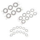 2 Pieces 3 Circle Round Rhinestone Bikini Connectors Shoes Buckle Link Chain for Swimwear