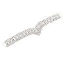 2 Pieces Fashion Rhinestone Bikini Connectors Shoes Buckle Link Chain for Swimwear Silver