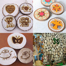 10 Pieces Hanging Pine Wood Slices Tree Bark Wooden Circle DIY Craft Wedding Decoration 0.4cm Thickness