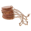 10 Pieces Hanging Pine Wood Slices Tree Bark Wooden Circle DIY Craft Wedding Decoration 0.4cm Thickness