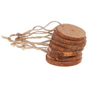 10 Pieces Hanging Pine Wood Slices Tree Bark Wooden Circle DIY Craft Wedding Decoration 0.4cm Thickness