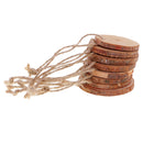 10 Pieces Hanging Pine Wood Slices Tree Bark Wooden Circle DIY Craft Wedding Decoration 0.4cm Thickness