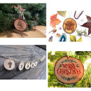 10 Pieces Hanging Pine Wood Slices Tree Bark Wooden Circle DIY Craft Wedding Decoration 0.4cm Thickness