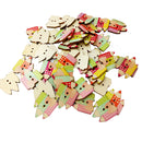 50 Pieces Wooden Pencil House Buttons 29mm x 25mm Scrapbooking Crafting Sewing Decorating Embellishments