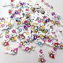 100 Pieces Wooden Mini Rabit Buttons 25mmx15mm Scrapbooking Crafting Sewing Decoration DIY Surprising
