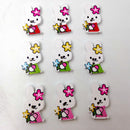 100 Pieces Wooden Mini Rabit Buttons 25mmx15mm Scrapbooking Crafting Sewing Decoration DIY Surprising