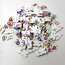 100 Pieces Wooden Mini Rabit Buttons 25mmx15mm Scrapbooking Crafting Sewing Decoration DIY Surprising