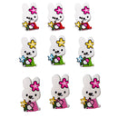 100 Pieces Wooden Mini Rabit Buttons 25mmx15mm Scrapbooking Crafting Sewing Decoration DIY Surprising