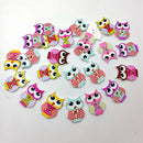 Pack of 20 Cute Owl Buttons Wooden Embellishment Craft Sewing Scrapbooking 2 Holes Flatback Nursery DIY Accessories