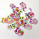 Pack of 20 Cute Owl Buttons Wooden Embellishment Craft Sewing Scrapbooking 2 Holes Flatback Nursery DIY Accessories