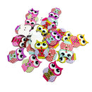 Pack of 20 Cute Owl Buttons Wooden Embellishment Craft Sewing Scrapbooking 2 Holes Flatback Nursery DIY Accessories