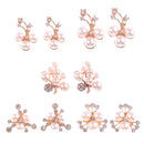 10 Pieces Rhinestone Flower Button Gems Flower Crystal Crafts Scrapbooking Decor