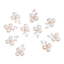 10 Pieces Rhinestone Button Pearl Gems Flower Crystal Craft Scrapbooking Decor