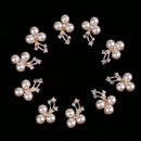 10 Pieces Rhinestone Button Pearl Gems Flower Crystal Craft Scrapbooking Decor