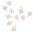 10 Pieces Rhinestone Button Pearl Gems Flower Crystal Craft Scrapbooking Decor
