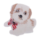 Cute White Dog Patch Iron on Embroidered Animal Patch Sew on Applique for Jeans Bag