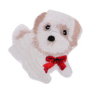 Cute White Dog Patch Iron on Embroidered Animal Patch Sew on Applique for Jeans Bag
