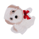 Cute White Dog Patch Iron on Embroidered Animal Patch Sew on Applique for Jeans Bag