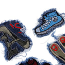 4 Piece/set Denim Jeans Fabric Trim Pants Clothes Applique Patches Badge for Sewing Crafts DIY