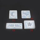4 Pieces Silicone Pendant DIY Molds For Resin Jewelry Making Moon/Kitten/Wing/Star