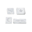 4 Pieces Silicone Pendant DIY Molds For Resin Jewelry Making Moon/Kitten/Wing/Star