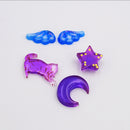 4 Pieces Silicone Pendant DIY Molds For Resin Jewelry Making Moon/Kitten/Wing/Star