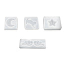4 Pieces Silicone Pendant DIY Molds For Resin Jewelry Making Moon/Kitten/Wing/Star