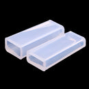2 Pieces Clear Rectangle Silicone Mold DIY Resin Jewelry Pendant Necklace Molds