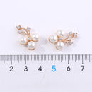 10 Piece Flower Shape Pearl Crystal Wedding Scrapbooking Embellishment Crafts Gold