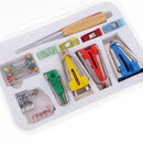 11 Pieces Fabric Bias Tape Maker Kit for Sewing Quilting Awl and Adjustable Binder Foot Pin Awl Clip in Case