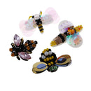 4 Pieces Beaded Bee Dragonfly Sequins Crystal Patches Embroidered Applique Embellishments Sewing on Clothes Craft